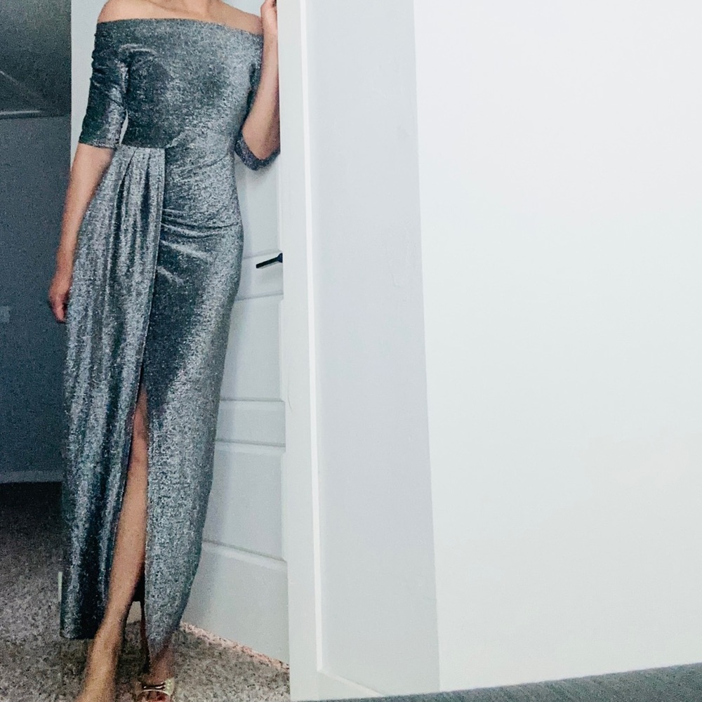 Gray maxi Occassion Dress - Picture 8 of 15